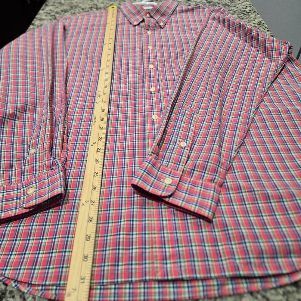 Polo Ralph Lauren Button Down Mens XXL Pink Plaid Cotton Long Sleeve